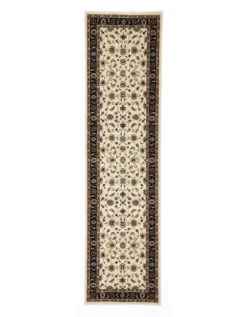 Classic Sydney Ivory With Black Border Runner Rug