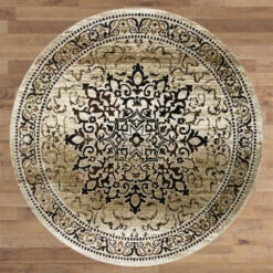 Lava Amber Beige Round Rug
