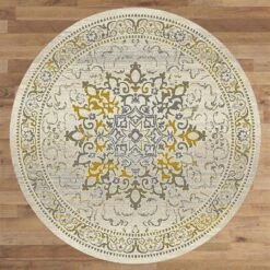 Lava Amber Gold Round Rug