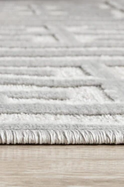 Edfu Maze Silver Runner Rug -Sydney Rugs Online YRK BREN SIL RU 6