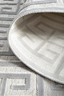 Edfu Maze Silver Runner Rug -Sydney Rugs Online YRK BREN SIL RU 8
