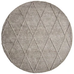OmbreWool Coast Diamond Beige Round Rug
