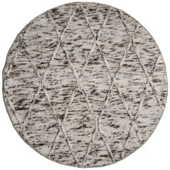 OmbreWool Coast Diamond Natural Round Rug