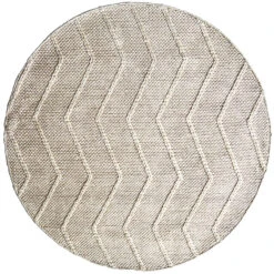 Zig Zag Cream Round Rug